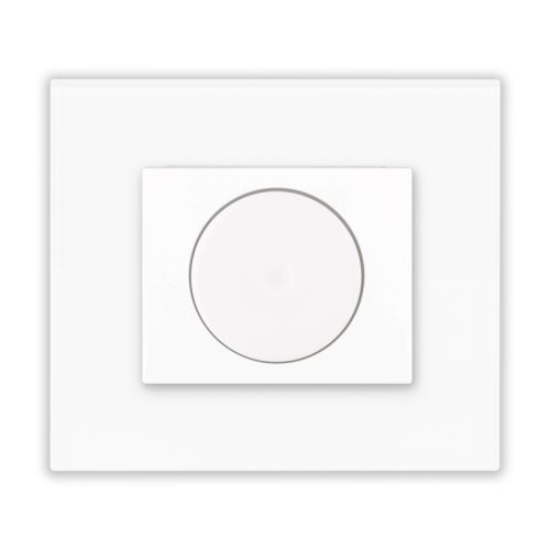 LED dimmer (glass) - Colour: snow white, Cover colour: snow white glossy