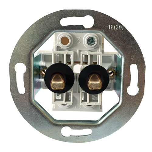 2-gang 1-way switch - Device type: switch, Toggle colour: patina