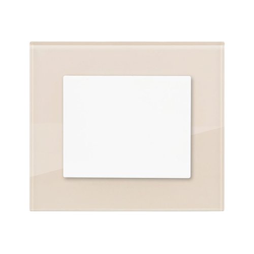 1-gang 2-ways switch (glass) - Colour: cream white, Cover colour: snow white glossy