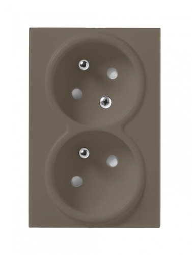 Kryt zásuvky dvojnásobné dětskou ochranou - Cover colour: nut brown