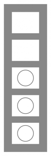 Vypínač ř. 1 + vypínač ř. 1 + tři zásuvky plexisklo (různé barvy) DECENTE