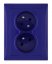 Dvojzásuvka (2P+PE) plastová (různé barvy) ELEGANT - Barva: temně modrý