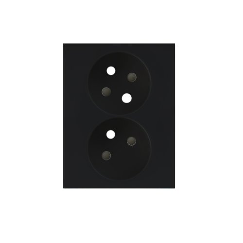 Cover for a double socket - Cover colour: black