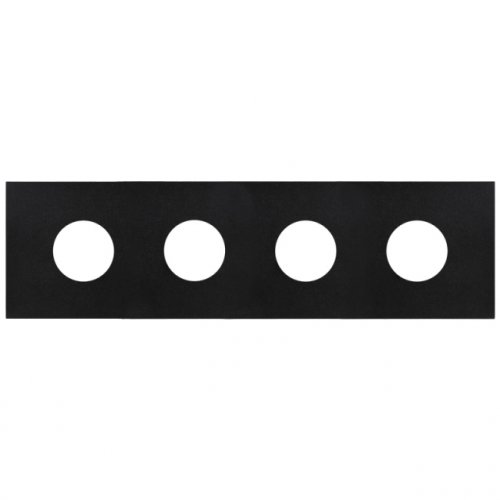 Rámeček čtyřnásobný (různé kombinace) VECTIS - Materiál: hliník, Barva: černý, Orientace rám.: horizontální, Kombinace: zásuvka+zásuvka+zásuvka+zásuvka