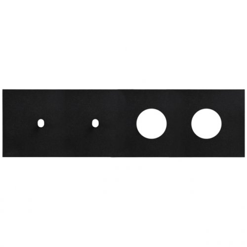 Rámeček čtyřnásobný (různé kombinace) VECTIS - Materiál: hliník, Barva: černý, Orientace rám.: horizontální, Kombinace: 1+1+zásuvka+zásuvka