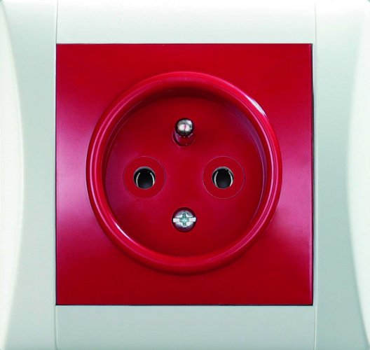 Zásuvka Medical s přepěťovou ochranou - Barva krytu: červená medical, Typ přístroje: zásuvka silová