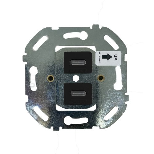 Zásuvka 2x USB-C - Barva keystone: černá