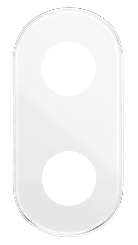 Glass double frame NEXA RONDO - Colour: white, Frame orientation: vertical, Combination: outlet+outlet