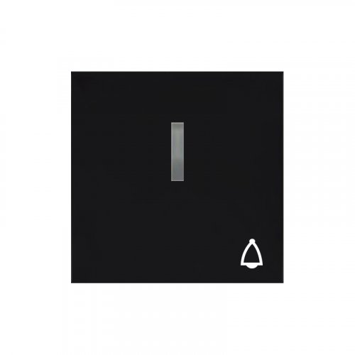 Kryt jednoduchý s prosvětlením se symbolem zvonku - Barva krytu: antracitově černá