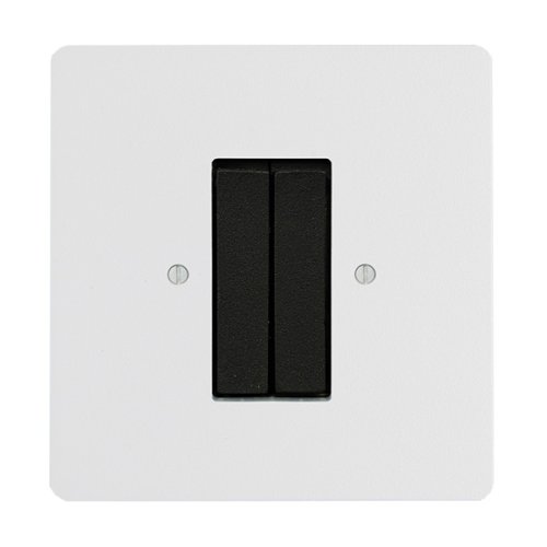 Vypínač dvoukolébkový AVANT - Materiál: hliník, Barva rámečku: bílá, Barva ovladače: černá, Schéma zapojení: Spínač řazení 6+6 střídavý (dvojitý schodišťový)