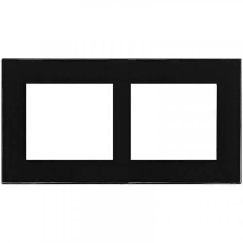 Double frame glass DECENTE - Material: glass, Colour: black mat, Frames multiplicity: double frame, Frame orientation: horizontal