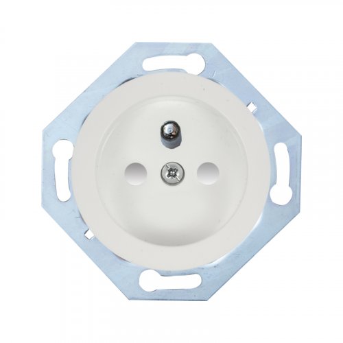 Single socket with safety shutters - Cover colour: white, Device type: single outlet