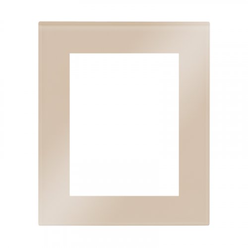 Double socket frame glass DECENTE - Material: glass, Colour: bronze mat