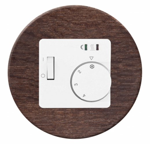 Thermostat 3T - FRE L2A-50 LIMITER - analoque, with floor temperature sensor - Material: wood, Colour: dark stained oak