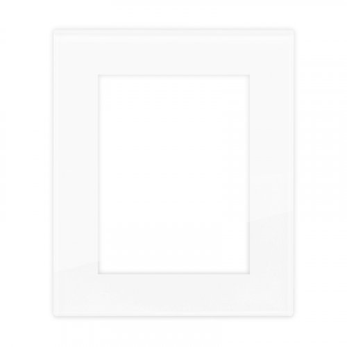 Double socket frame glass DECENTE - Material: glass, Colour: snow white