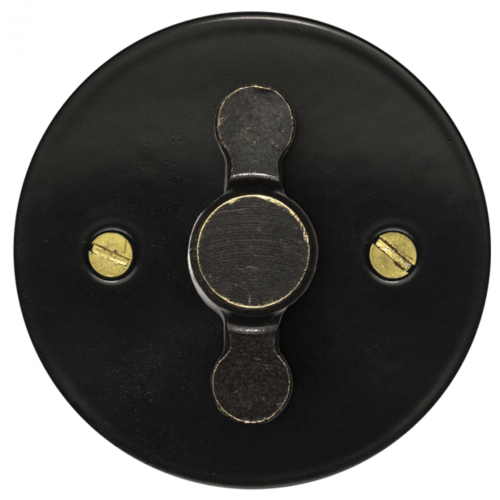 Switch cover with handle - Handle: patina ZLN handle, Cover colour: black