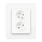 Double socket with safety shutters