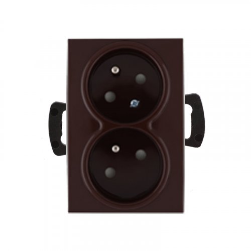 Dvojzásuvka s dětskou ochranou - Cover colour: signal brown, Device type: single outlet
