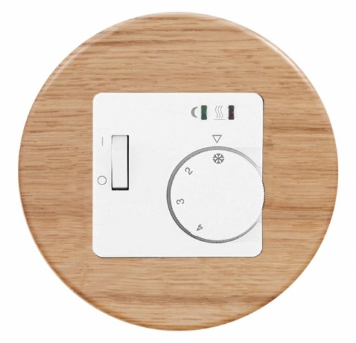 Thermostat 3T - FRE L2A-50 LIMITER - analoque, with floor temperature sensor - Material: wood, Colour: light oak