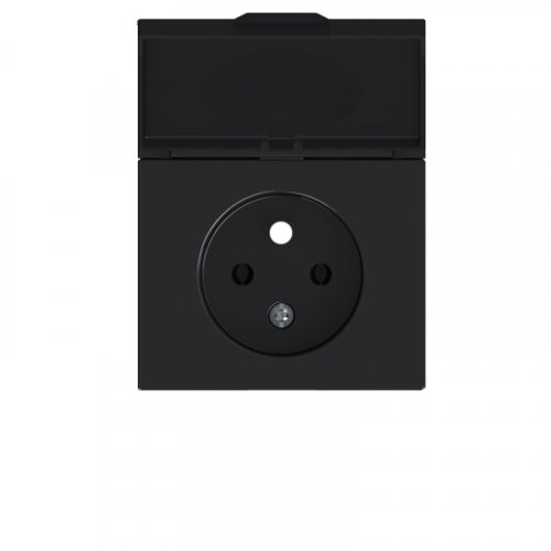 Single socket cover - Cover colour: black