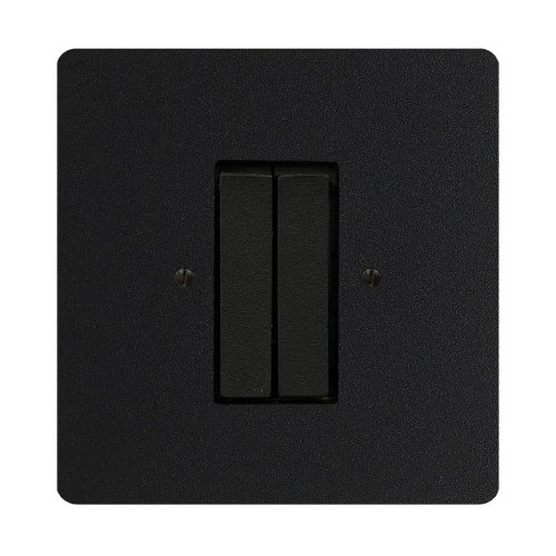 Double switch AVANT - Material: aluminium, Frame colour: black, Colour of handle: black, Wiring diagrams: Serial change over switch