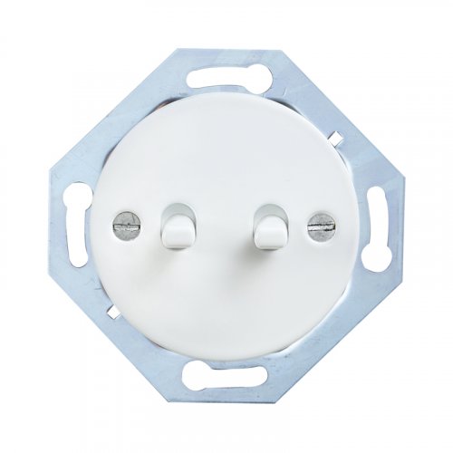 Double press switch (double push button) - Cover colour: white, Device type: switch, Toggle colour: white
