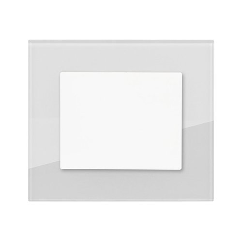 1-gang 1-way switch (glass) - Colour: dove grey, Cover colour: snow white glossy