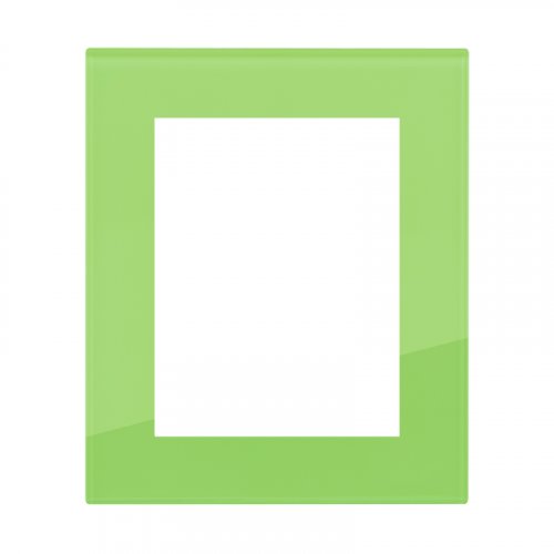 Double socket frame glass DECENTE - Material: glass, Colour: palm green