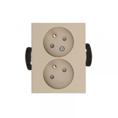 Double socket - Cover colour: titanium, Device type: single outlet