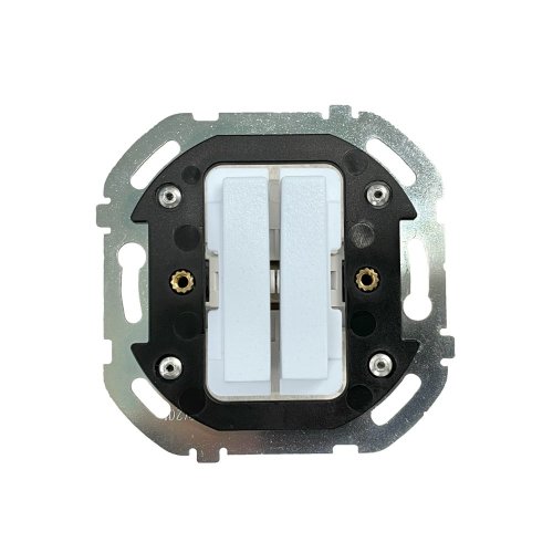 2-gang 1-way switch - Handle: white
