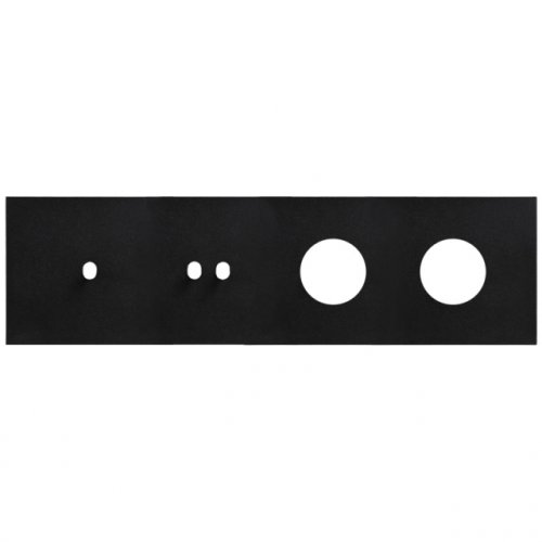 Rámeček čtyřnásobný (různé kombinace) VECTIS - Materiál: hliník, Barva: černý, Orientace rám.: horizontální, Kombinace: 1+2+zásuvka+zásuvka