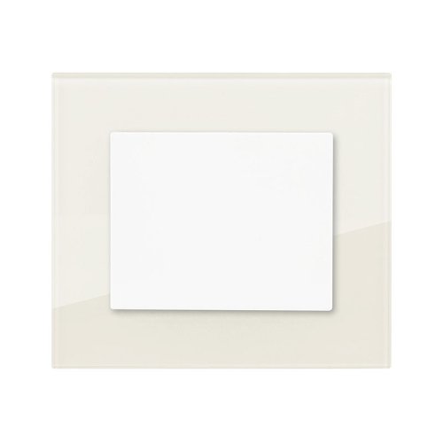 1-gang 2-ways switch (glass) - Colour: milk white, Cover colour: snow white glossy