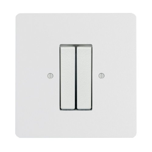 Double switch AVANT - Material: aluminium, Frame colour: white, Colour of handle: white, Wiring diagrams: Serial change-over switch