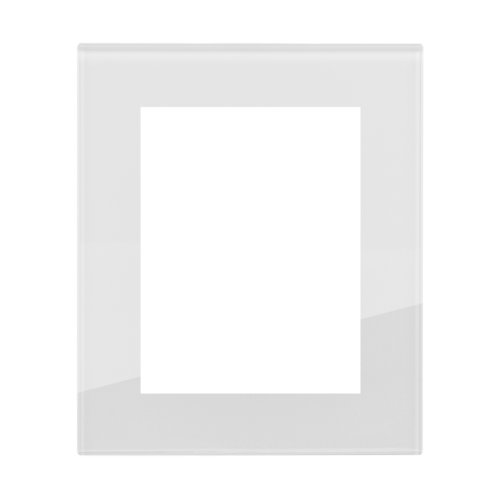Double socket frame glass DECENTE - Material: glass, Colour: dove grey