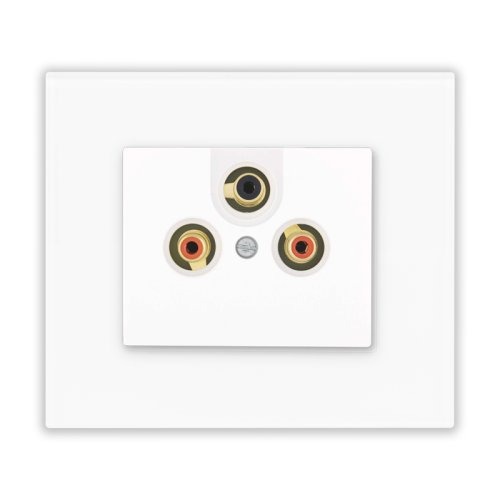 AUDIO-VIDEO socket (glass) - Colour: snow white, Cover colour: snow white glossy