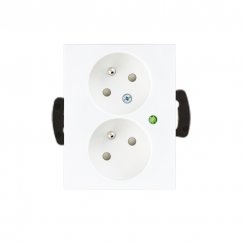 Double socket with overvoltage protection