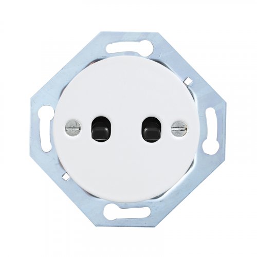 2-gang 1-way switch - Cover colour: white, Device type: switch, Toggle colour: black