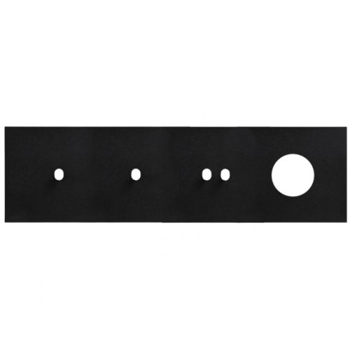 Rámeček čtyřnásobný (různé kombinace) VECTIS - Materiál: hliník, Barva: černý, Orientace rám.: horizontální, Kombinace: 1+1+2+zásuvka