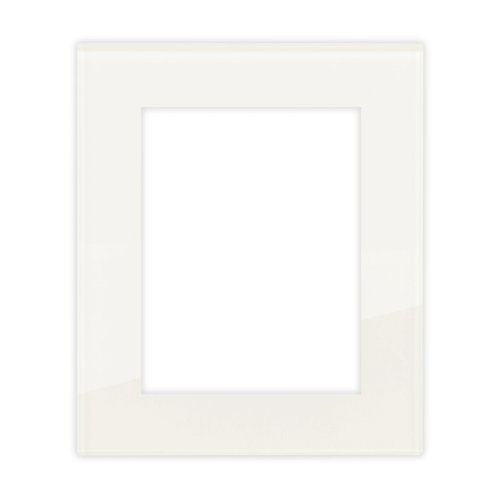 Double socket frame glass DECENTE - Material: glass, Colour: milk white