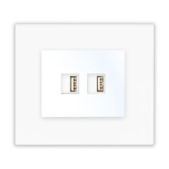Zásuvka USB nabíječka dvojitá skleněná (různé barvy)