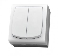 Přepínač sériový IP 44 na omítku, kompletní, MADERA