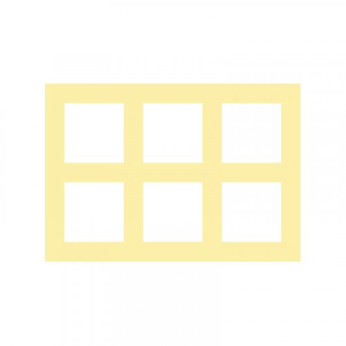Rámeček 3x dvojnásobný svislý - Barva rámečku: vanilkově žlutý