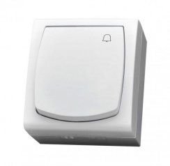 Tlačítko (ovladač) 1/0 IP 44 symbol Zvonek, na omítku, MADERA