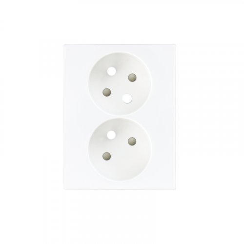 Cover for a double socket - Cover colour: white mat