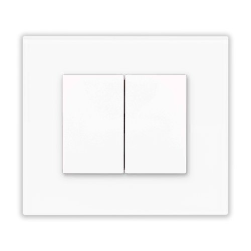 Press switch (push button) + single pole switch (glass)