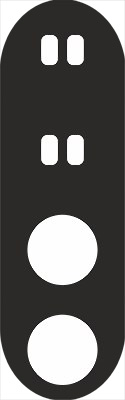 Rámeček čtyřnásobný (různé kombinace) VECTIS ROUND - Materiál: hliník, Barva: černý, Orientace rám.: svislý (vertikální), Kombinace: 2+2+zásuvka+zásuvka