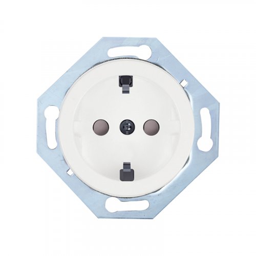 Schuko socket - Cover colour: white, Device type: single outlet
