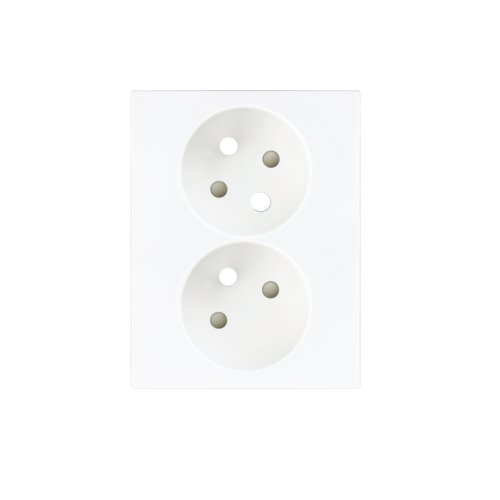 Cover for a double socket - Cover colour: white mat