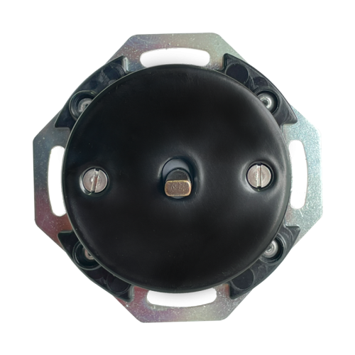 1-gang 2-ways switch - Cover colour: black, Device type: switch, Toggle colour: patina