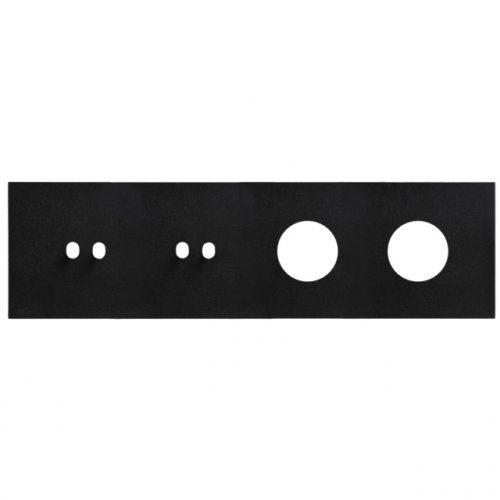 Rámeček čtyřnásobný (různé kombinace) VECTIS - Materiál: hliník, Barva: černý, Orientace rám.: horizontální, Kombinace: 2+2+zásuvka+zásuvka